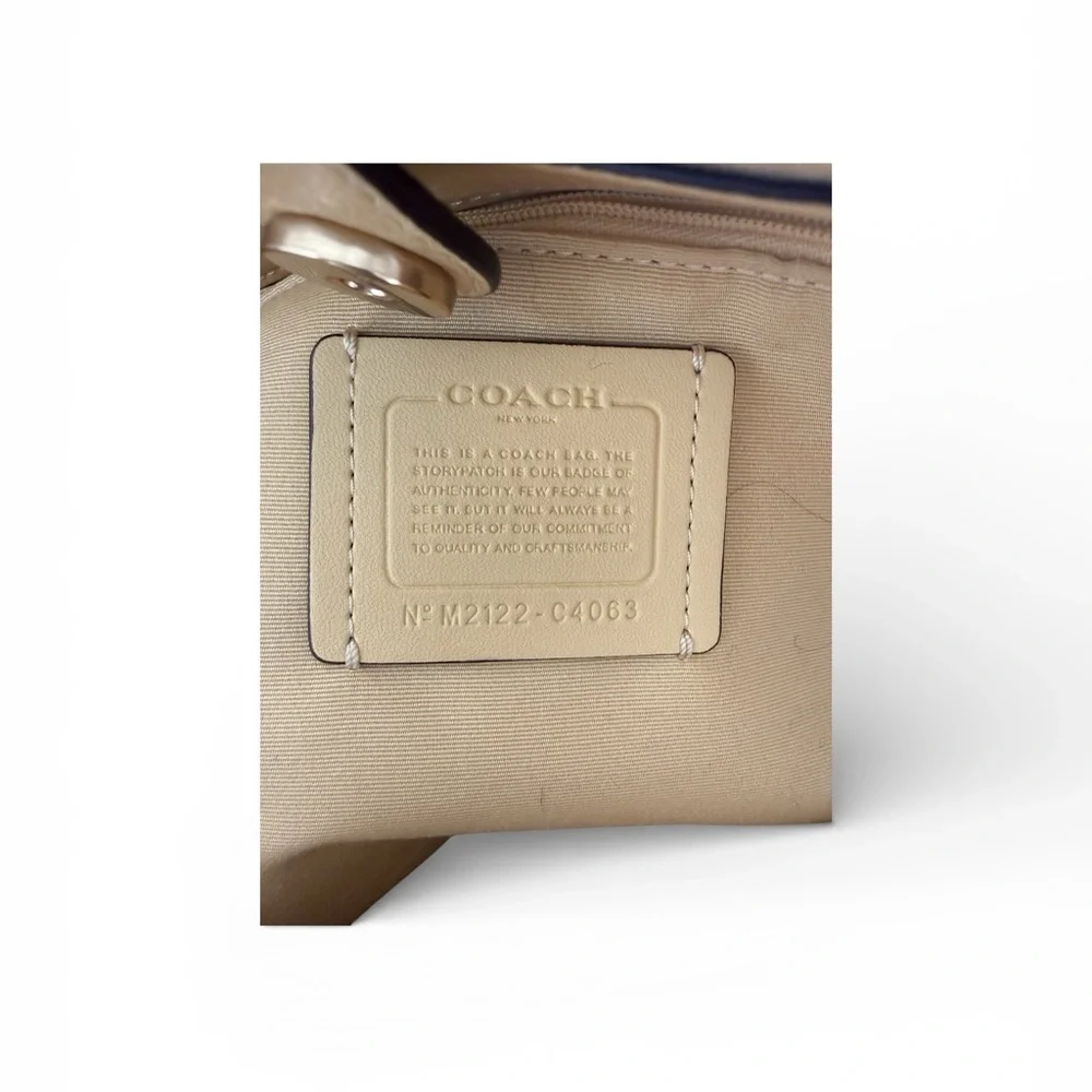 Coach Cream/Chalk Leather Tote Bag with Coach Dust Bag - Picture 9 of 16